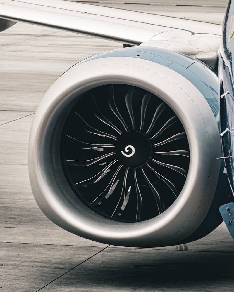 Close-up of a jet engine